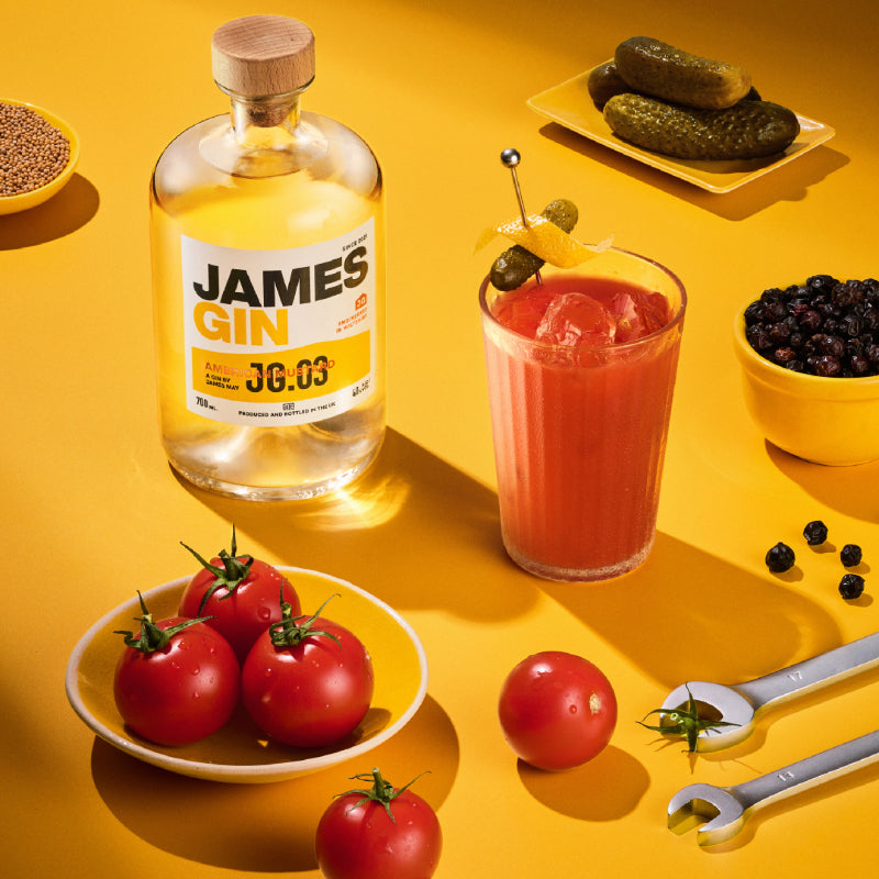 James Gin American Mustard with Bloody Mary | Award Winning Gin by James May | British Gin made in Wiltshire
