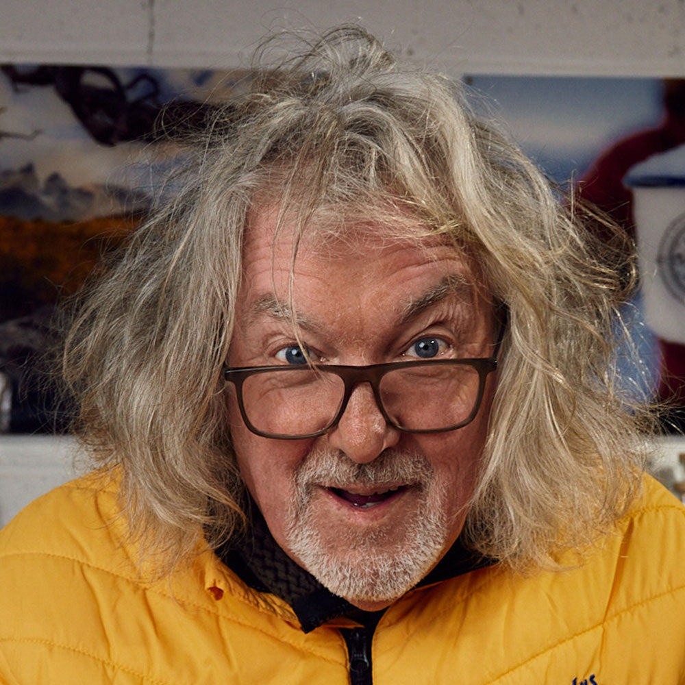James May looking over his glasses with his eyes open