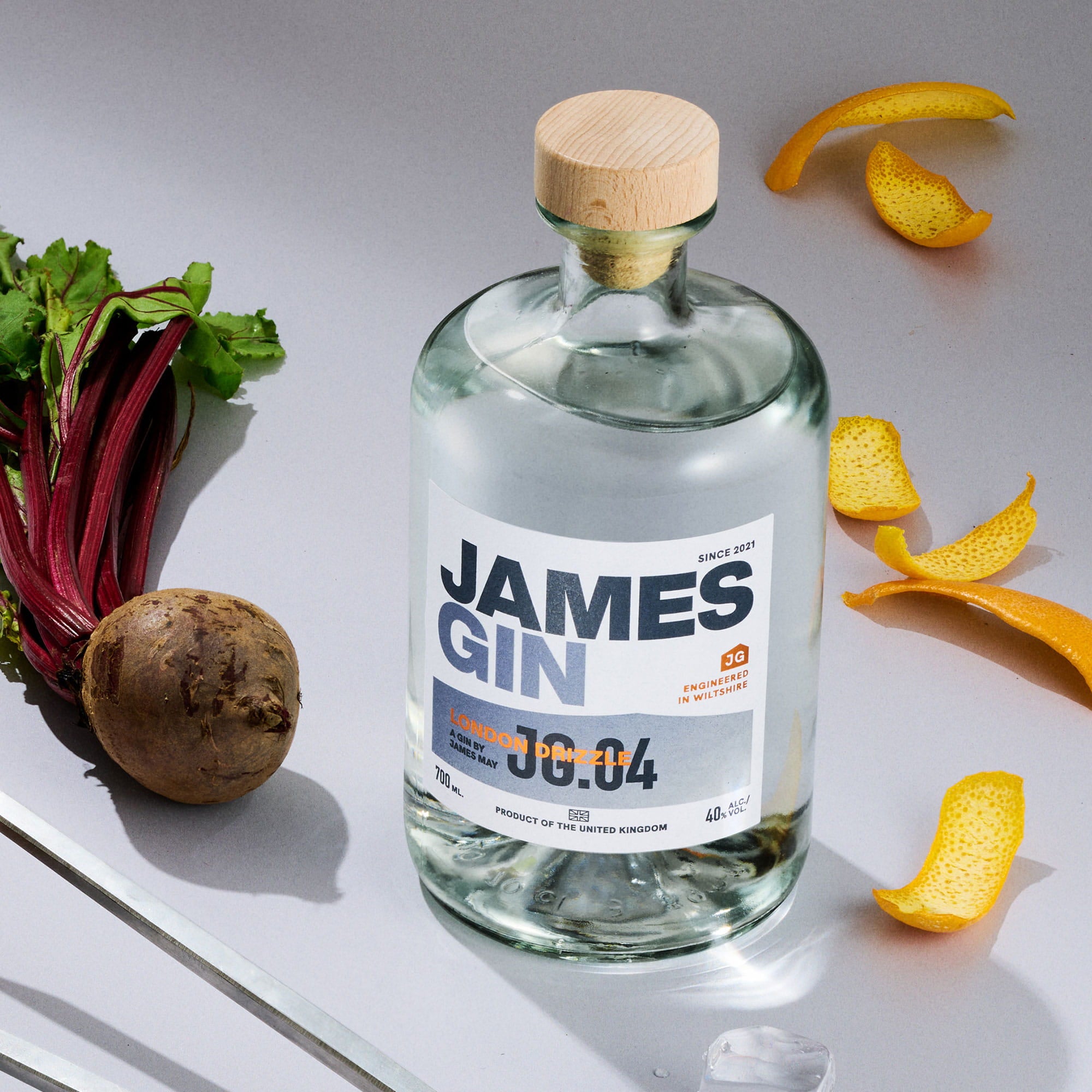 James Gin London Drizzle with beetroot and orange peel | Award winning gin by James May