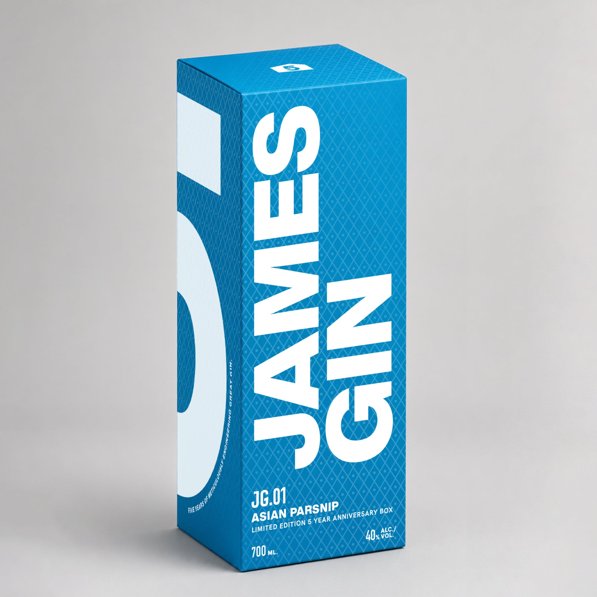 James Gin 5th Anniversary Limited Edition gin box containing Asian Parsnip Gin plus exclusive James Gin Playing Cards.