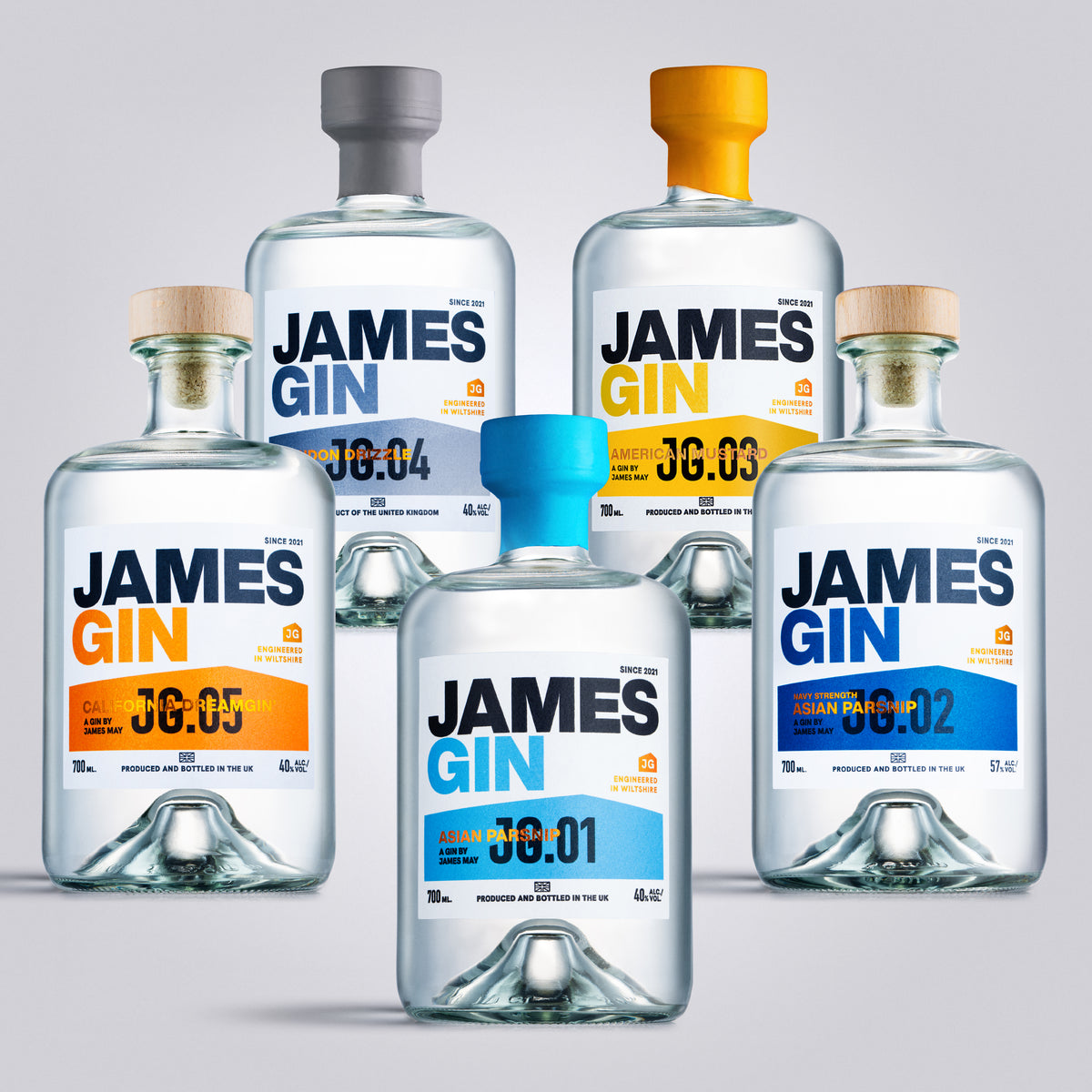 The Famous Five | Complete Set of James Gin | Award winning Gin by James May